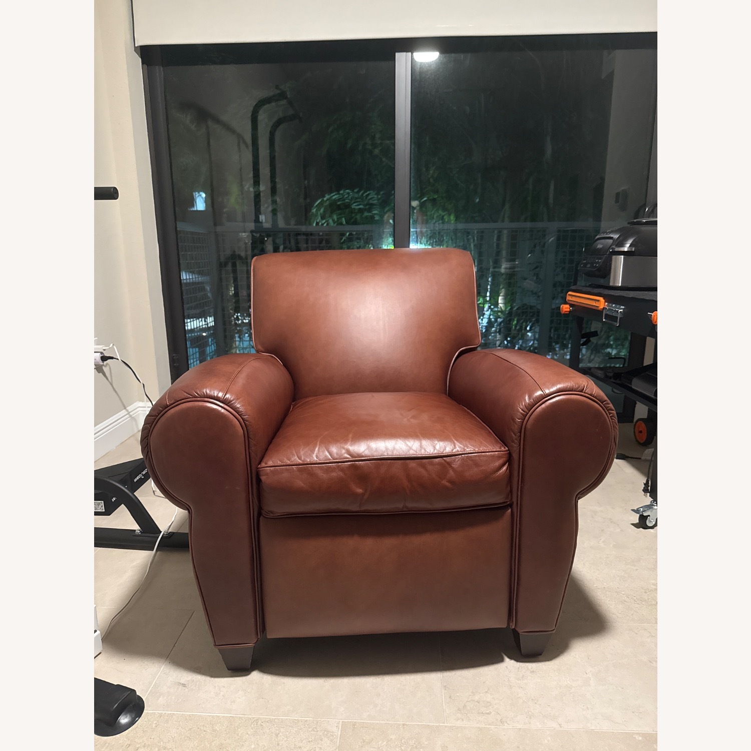 Pottery Barn Manhattan Leather Recliner - image-3