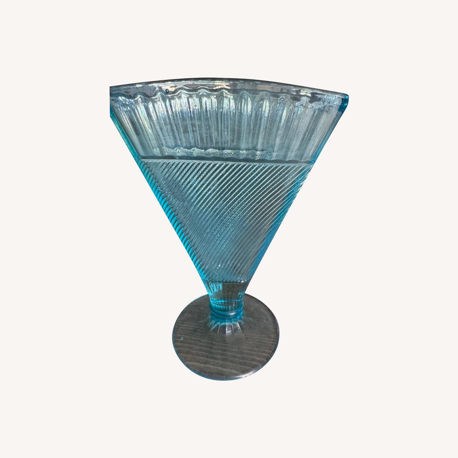 Glass Vase Vaseline Uranium Antique Depression  - image-0