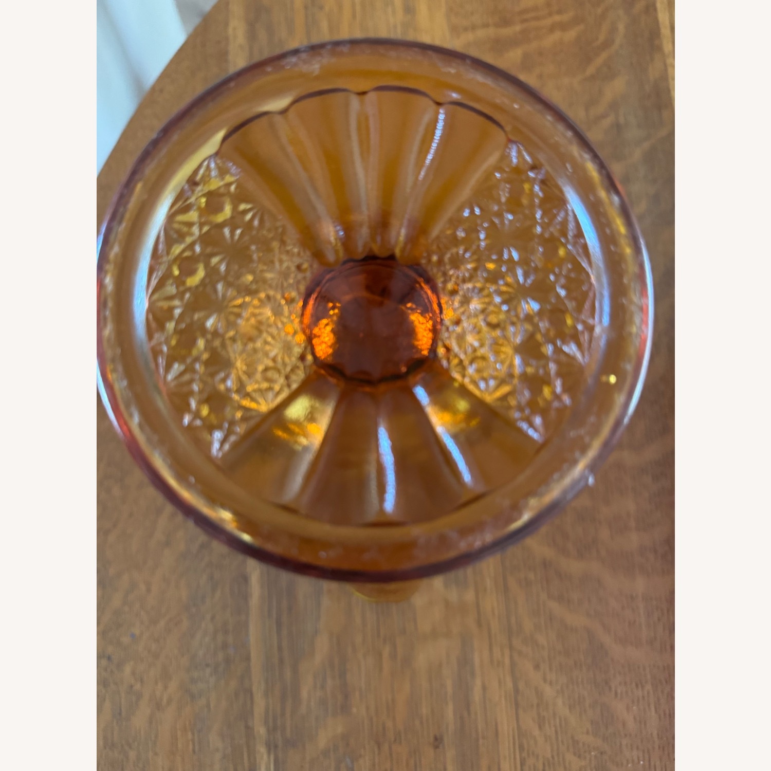 Fenton Amber Glass Scalloped Vase - image-2