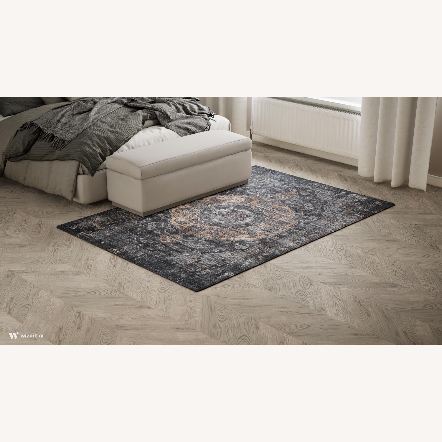 Printed Rug with Traditional and a Vintage Look - image-5