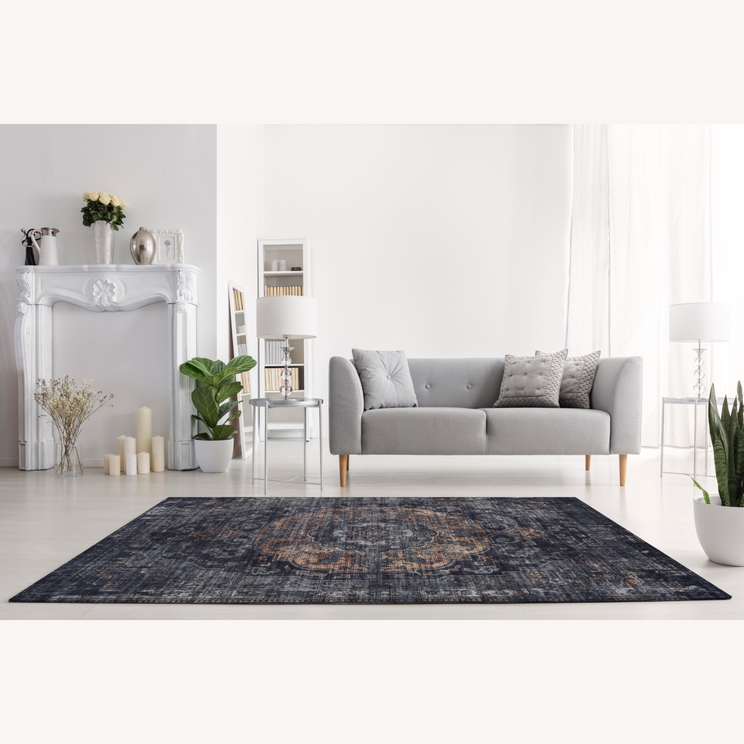 Printed Rug with Traditional and a Vintage Look - image-2