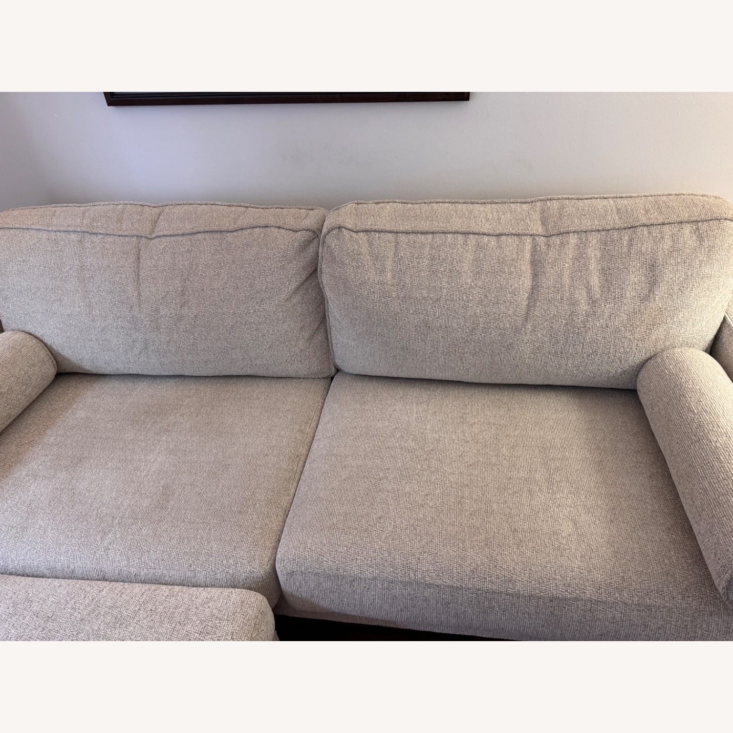 Hazela Mid Century Modern Oatmeal 3 Seat Sofa - image-3