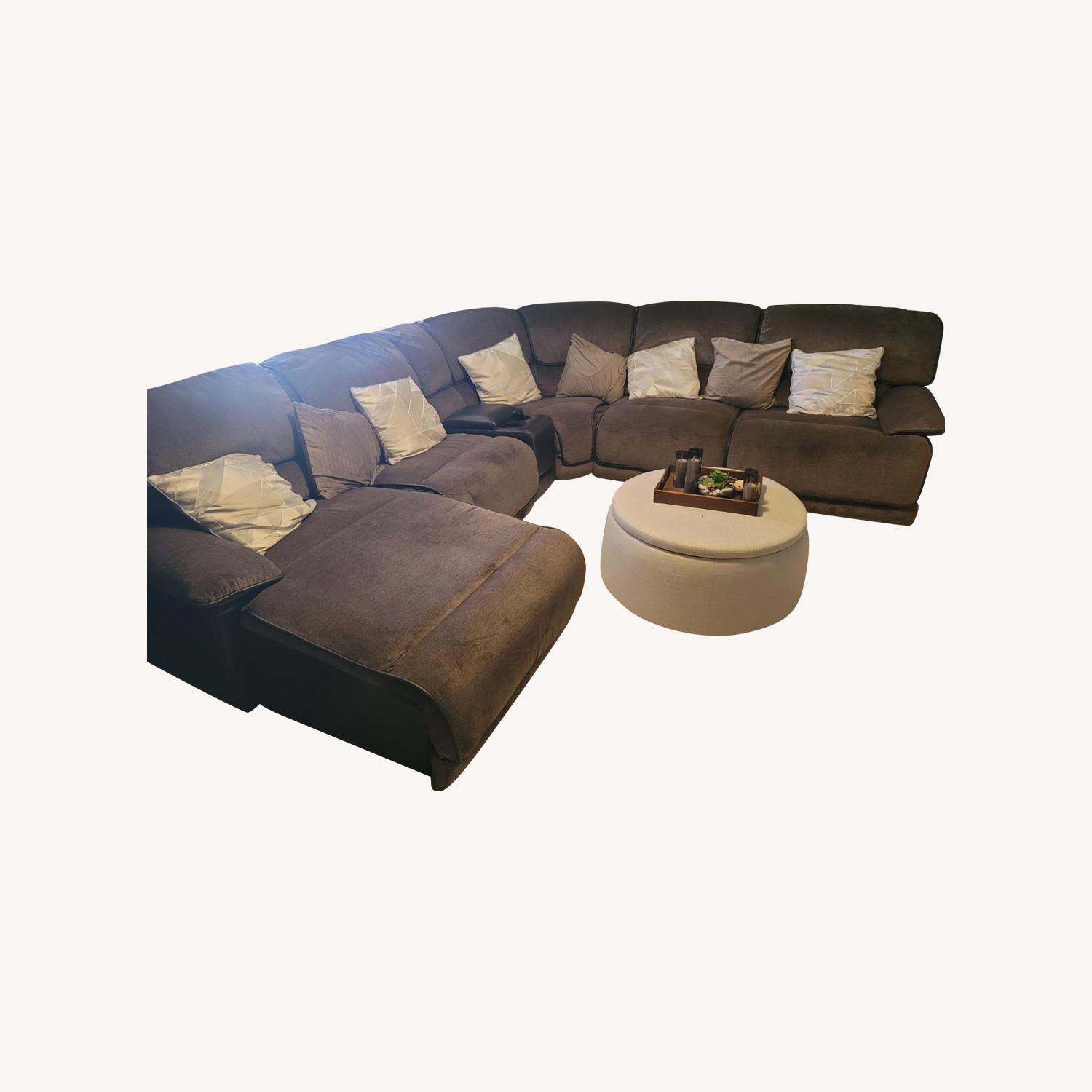 Chocolate Recliner Sectional - image-0
