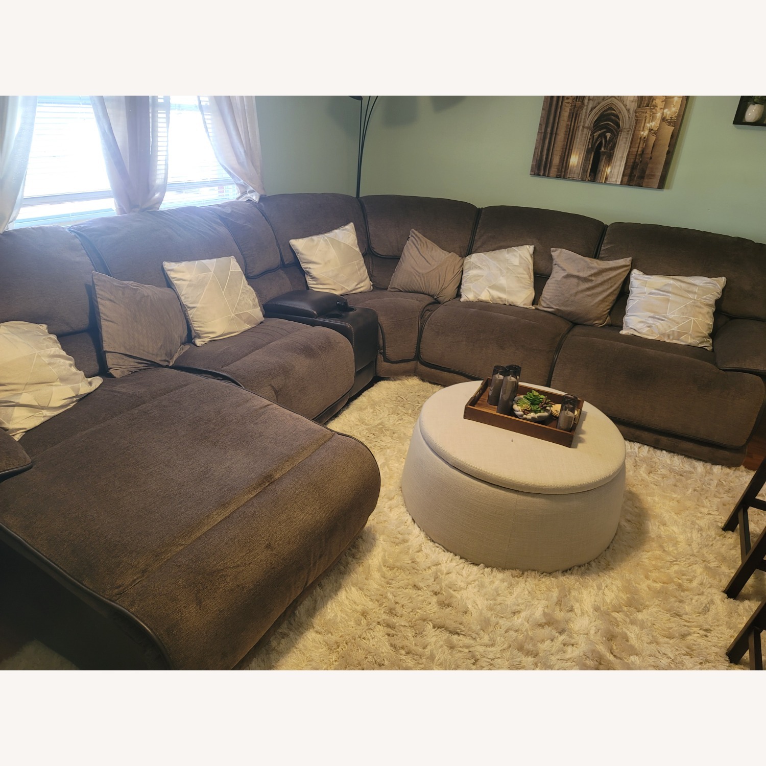 Chocolate Recliner Sectional - image-2