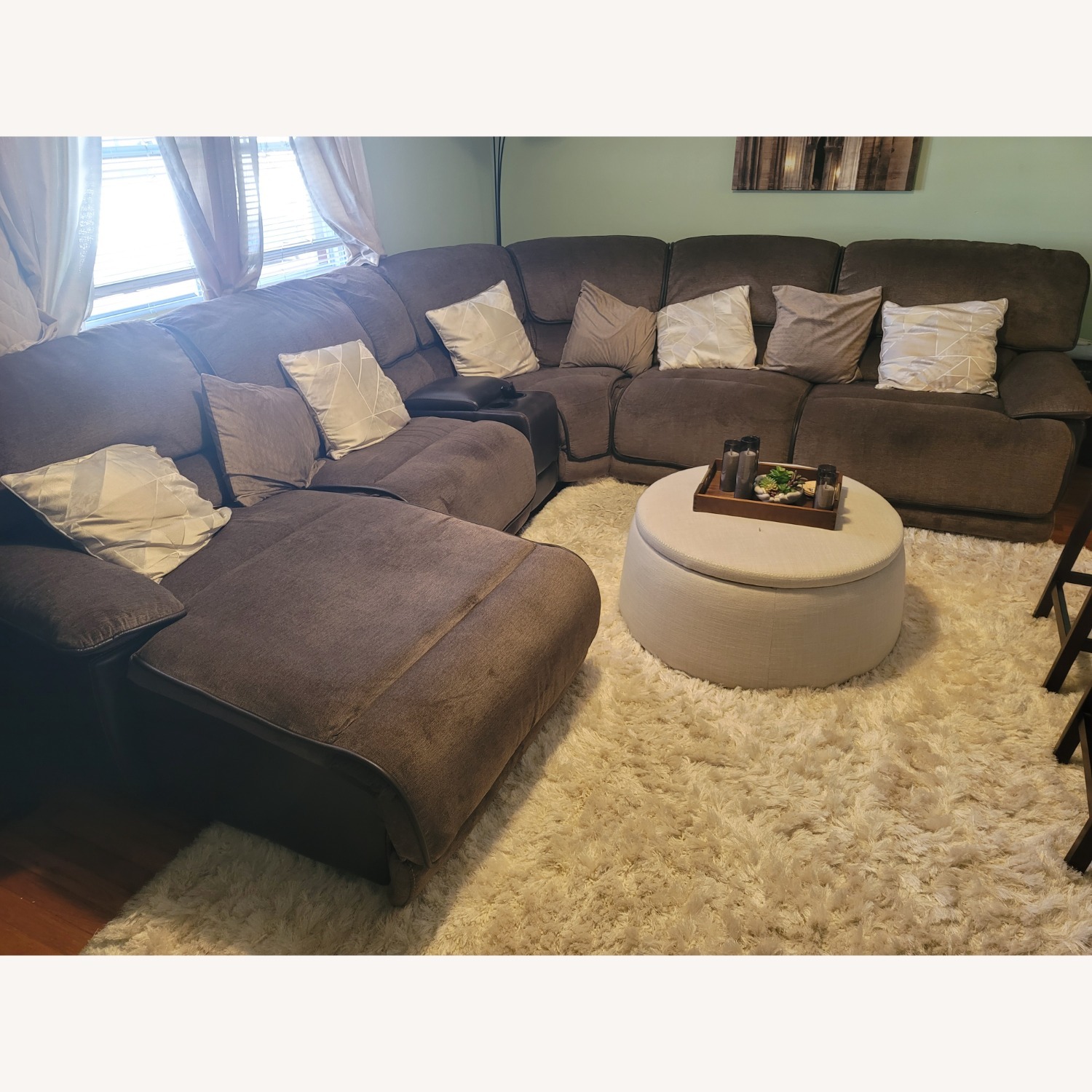 Chocolate Recliner Sectional - image-3