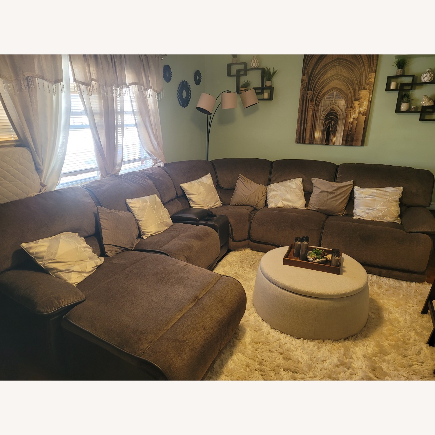 Chocolate Recliner Sectional - image-1