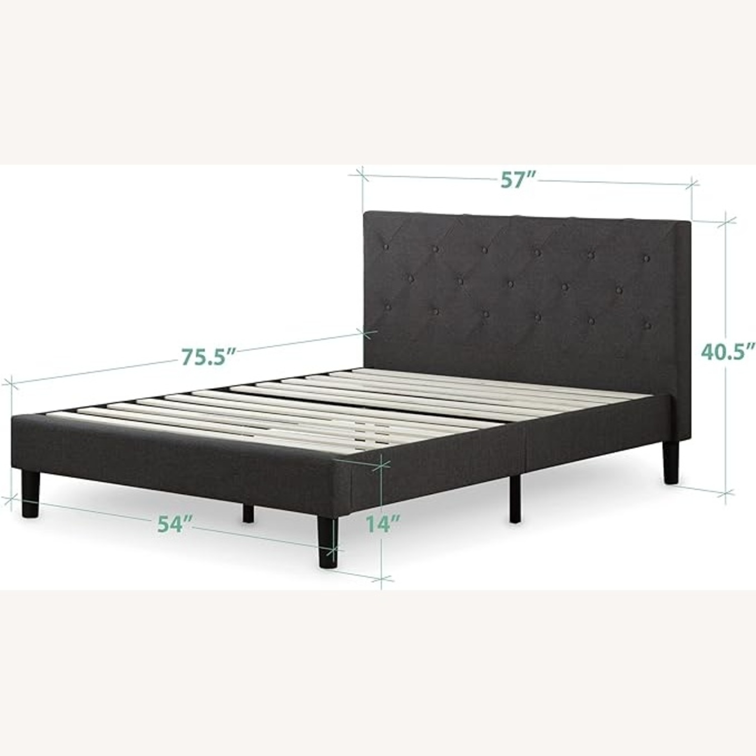 ZINUS Dark Grey Full Bed Frame - image-4
