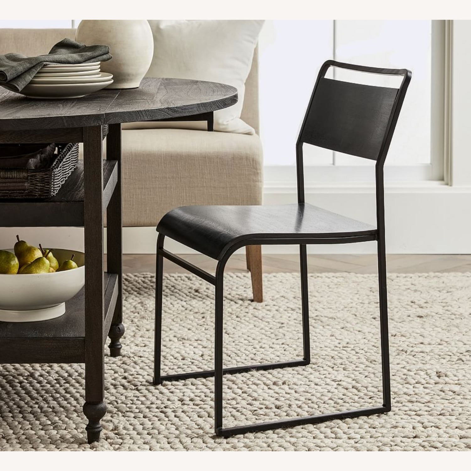 Set of 4 Pottery Barn Black Fallon Dining Chairs - image-1