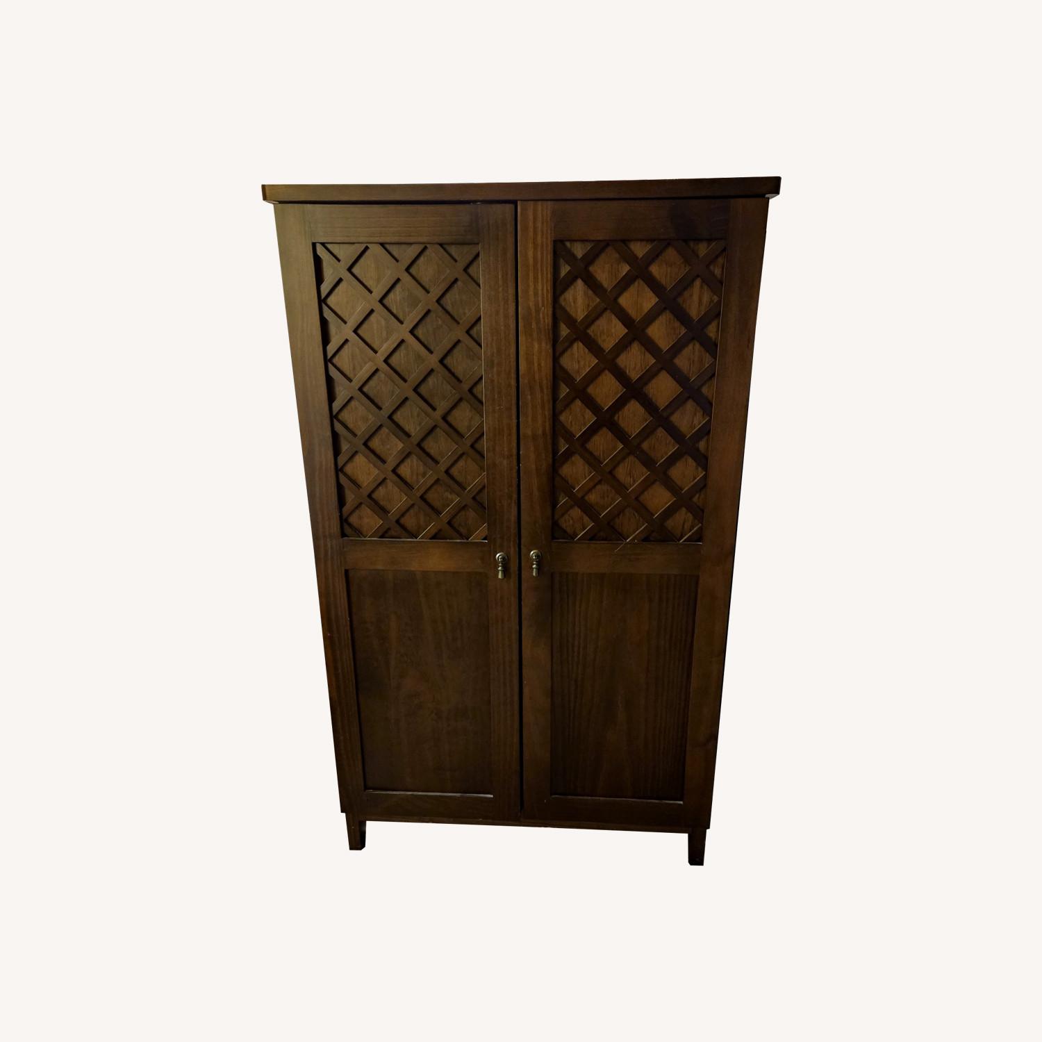 Oak Desk, Computer Return and Media Center - image-0