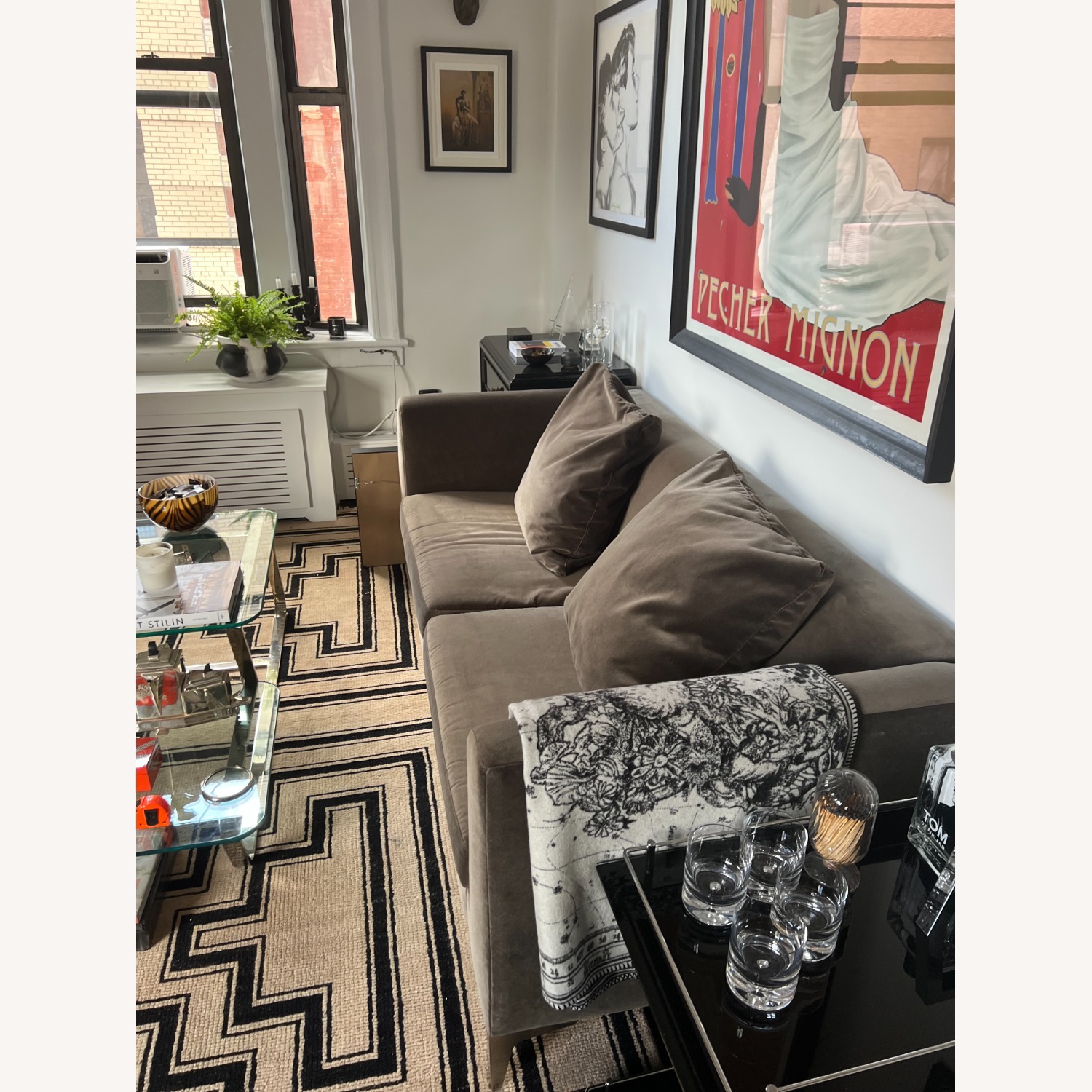 Sterling 76" Sofa in "Mink" Velvet - image-3