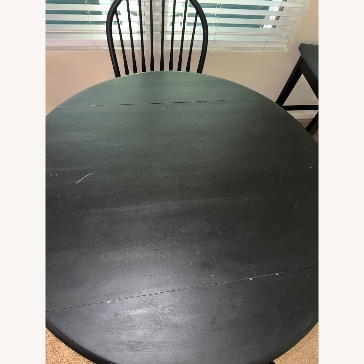 Antique Wooden Table Painted Black - AptDeco
