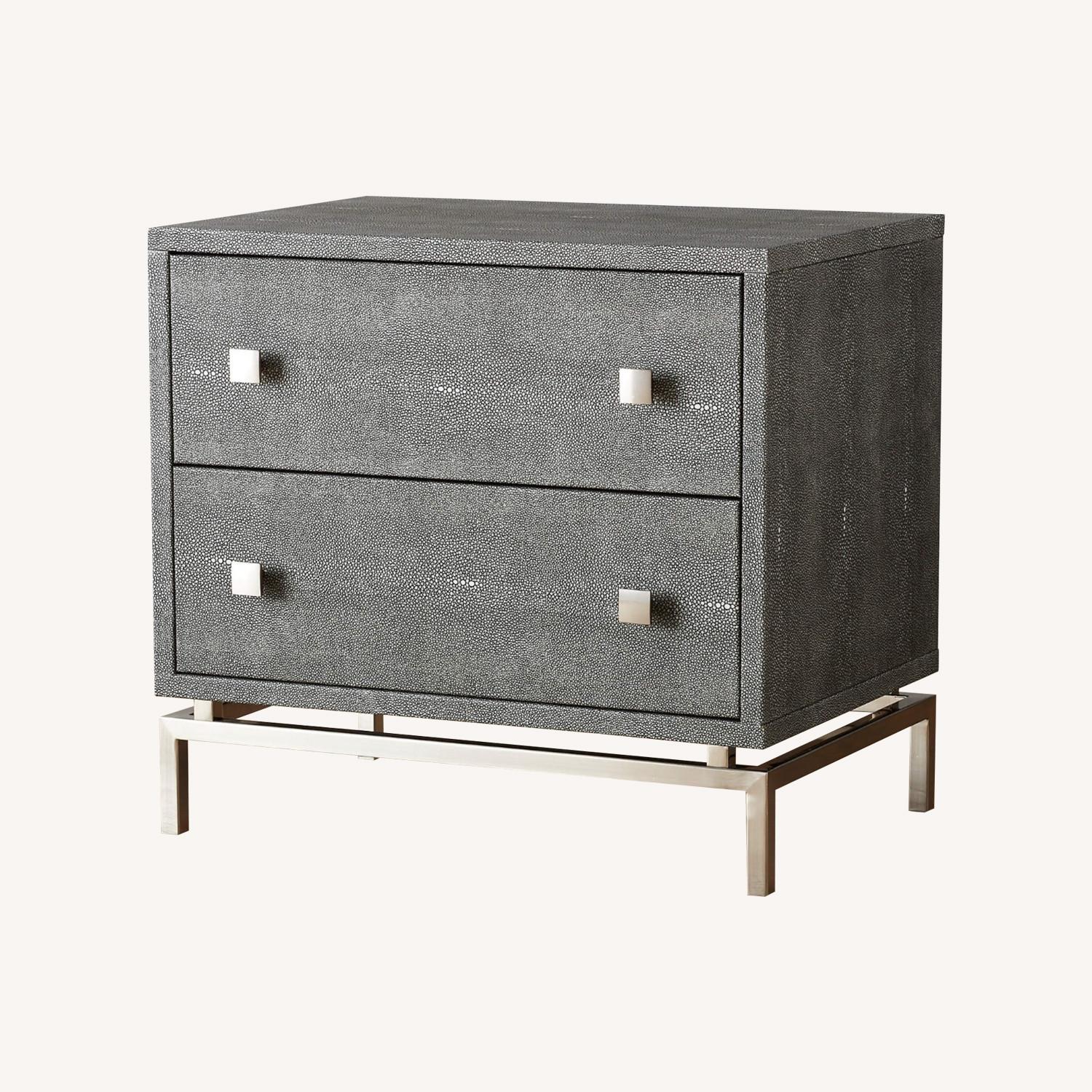 CB2 Set of 2 2-Drawer Grey Shagreen Nightstand - image-0