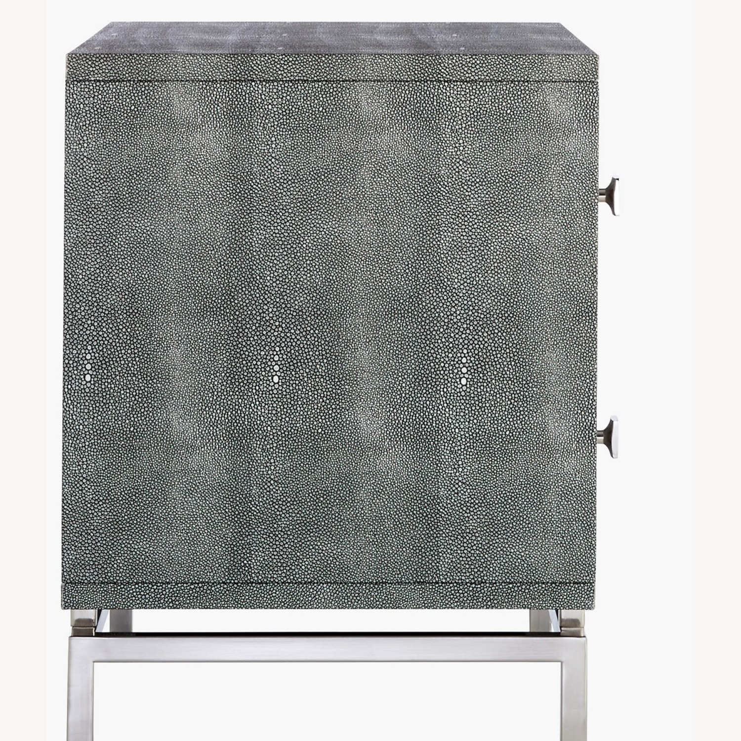 CB2 Set of 2 2-Drawer Grey Shagreen Nightstand - image-4