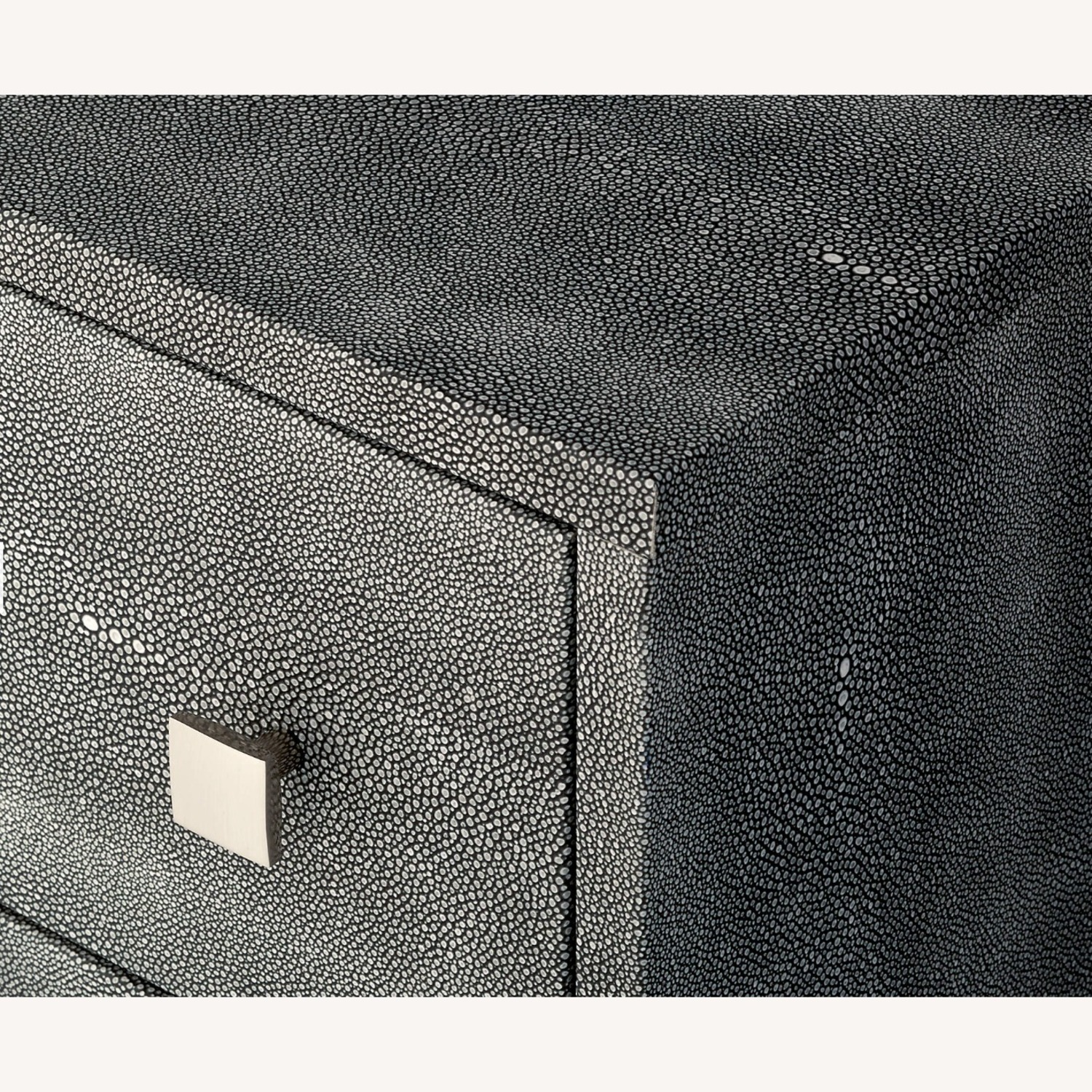 CB2 Set of 2 2-Drawer Grey Shagreen Nightstand - image-3