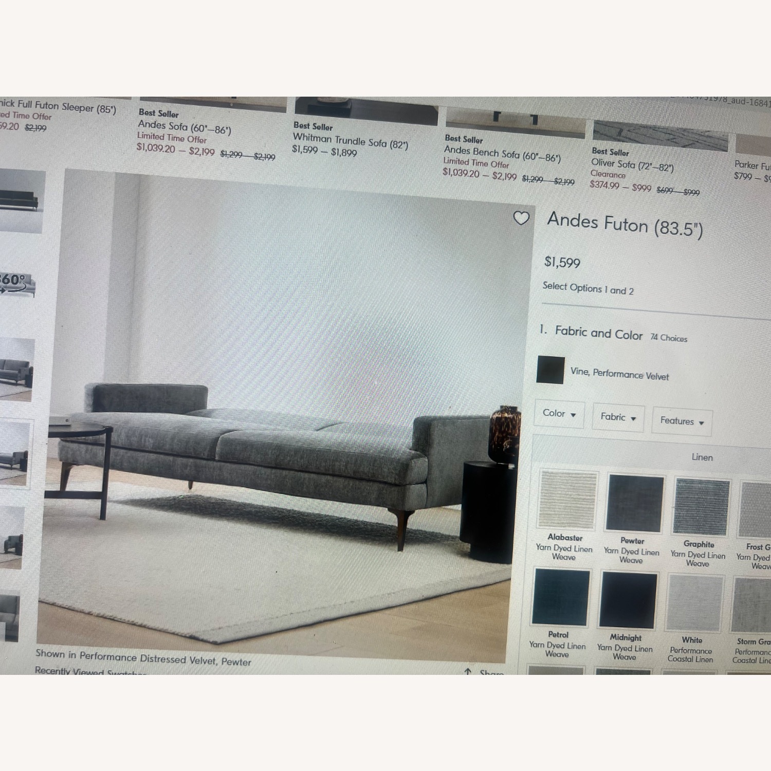 Andes Futon (83.5") - image-2