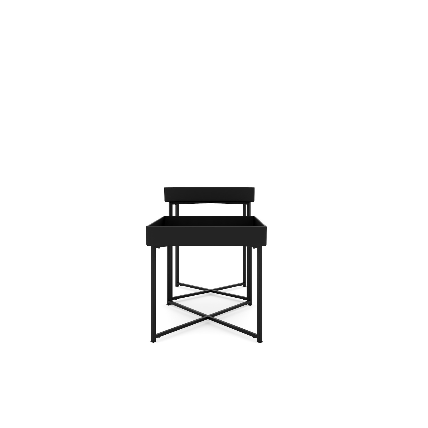 Kaniece Set of 2 Black Metal Coffee Tables - image-3