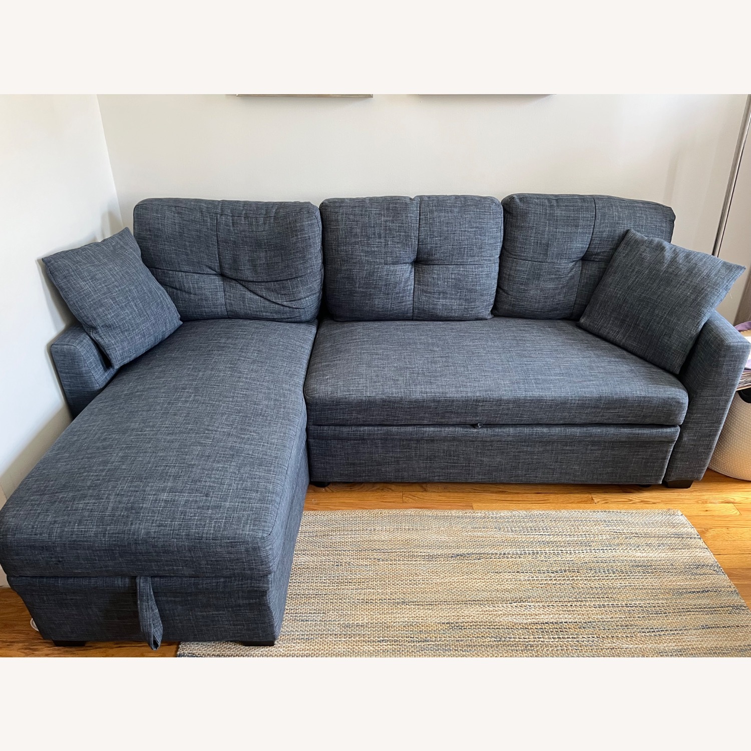 Wade Logan Blue 85" Sleeper Sofa  - image-3