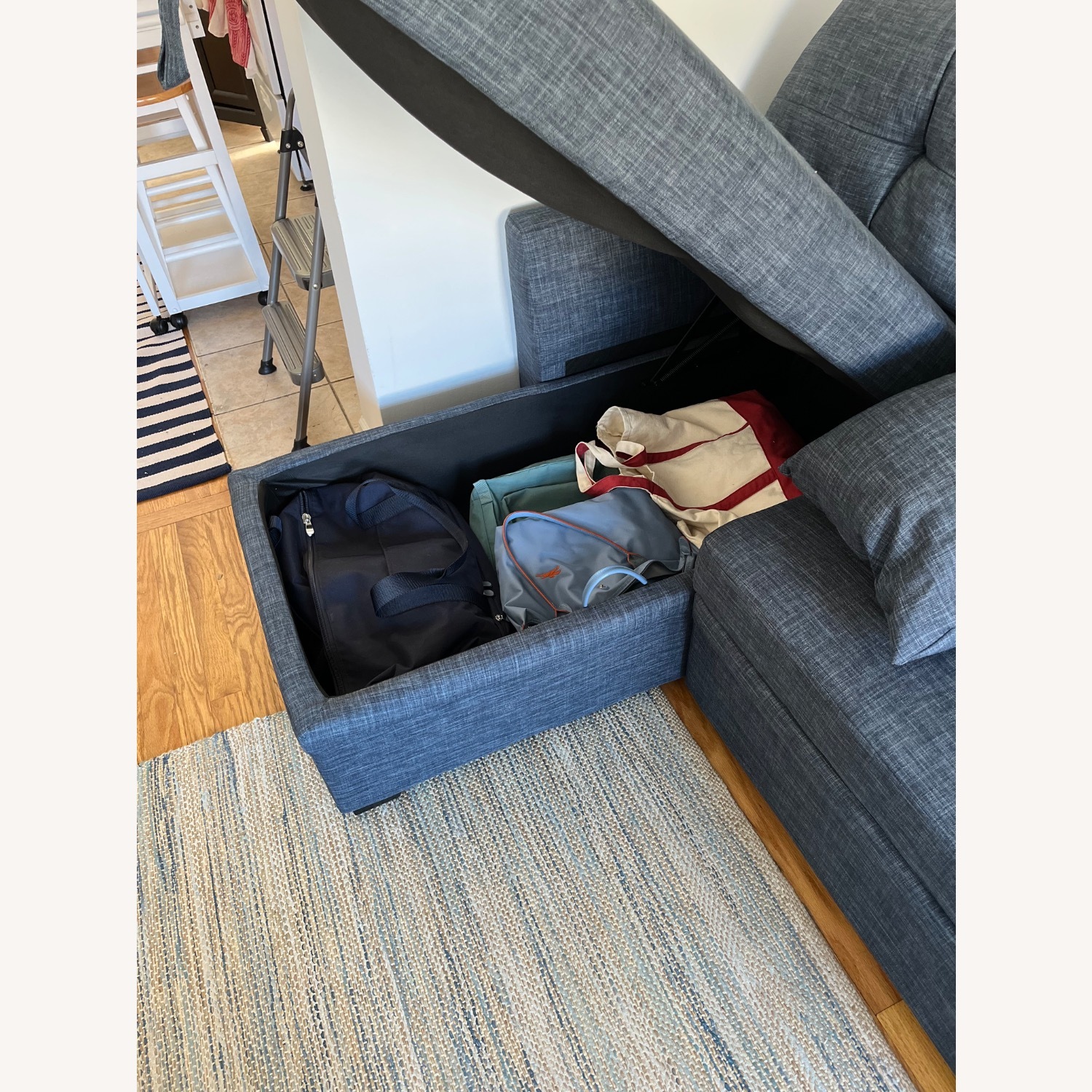 Wade Logan Blue 85" Sleeper Sofa  - image-4
