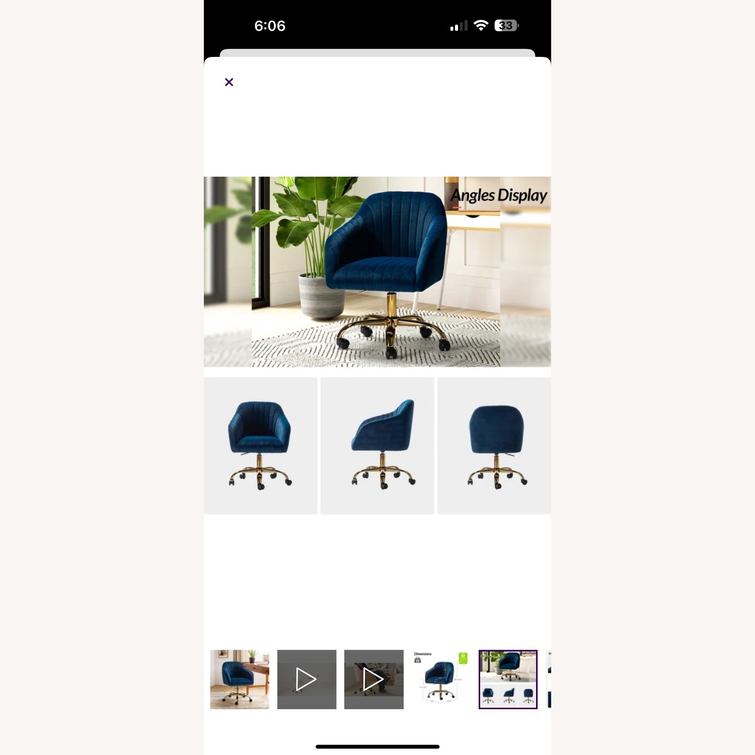 Modern Velvet Office Chair in Teal  - image-3