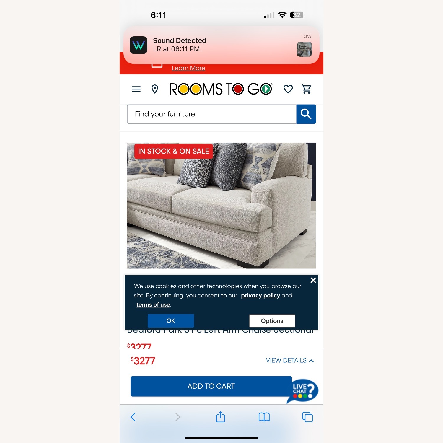 Bedford Park 3 Pc Left Arm Chaise Sectional - image-2