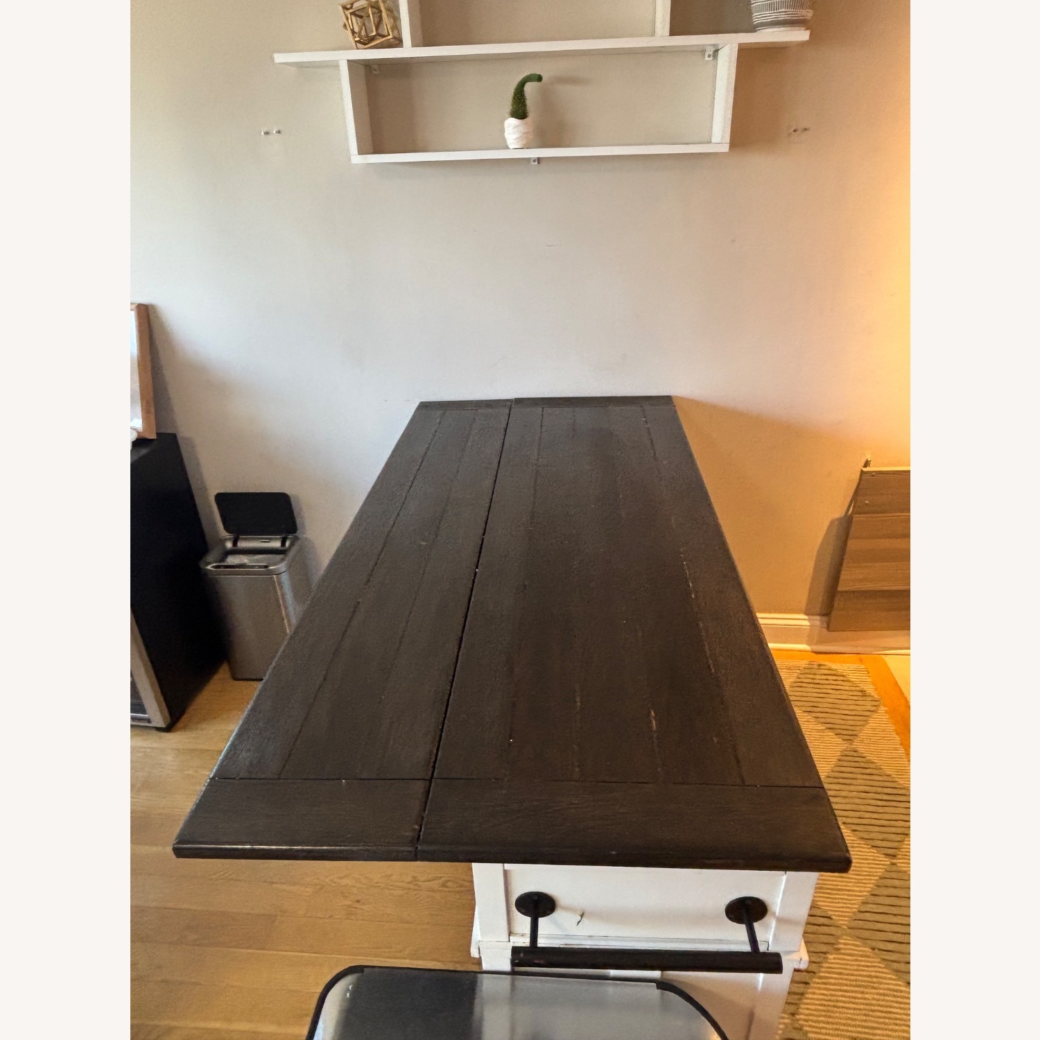 Montana White & Espresso 3 Drawer Drop Leaf Kitchen Island - image-3