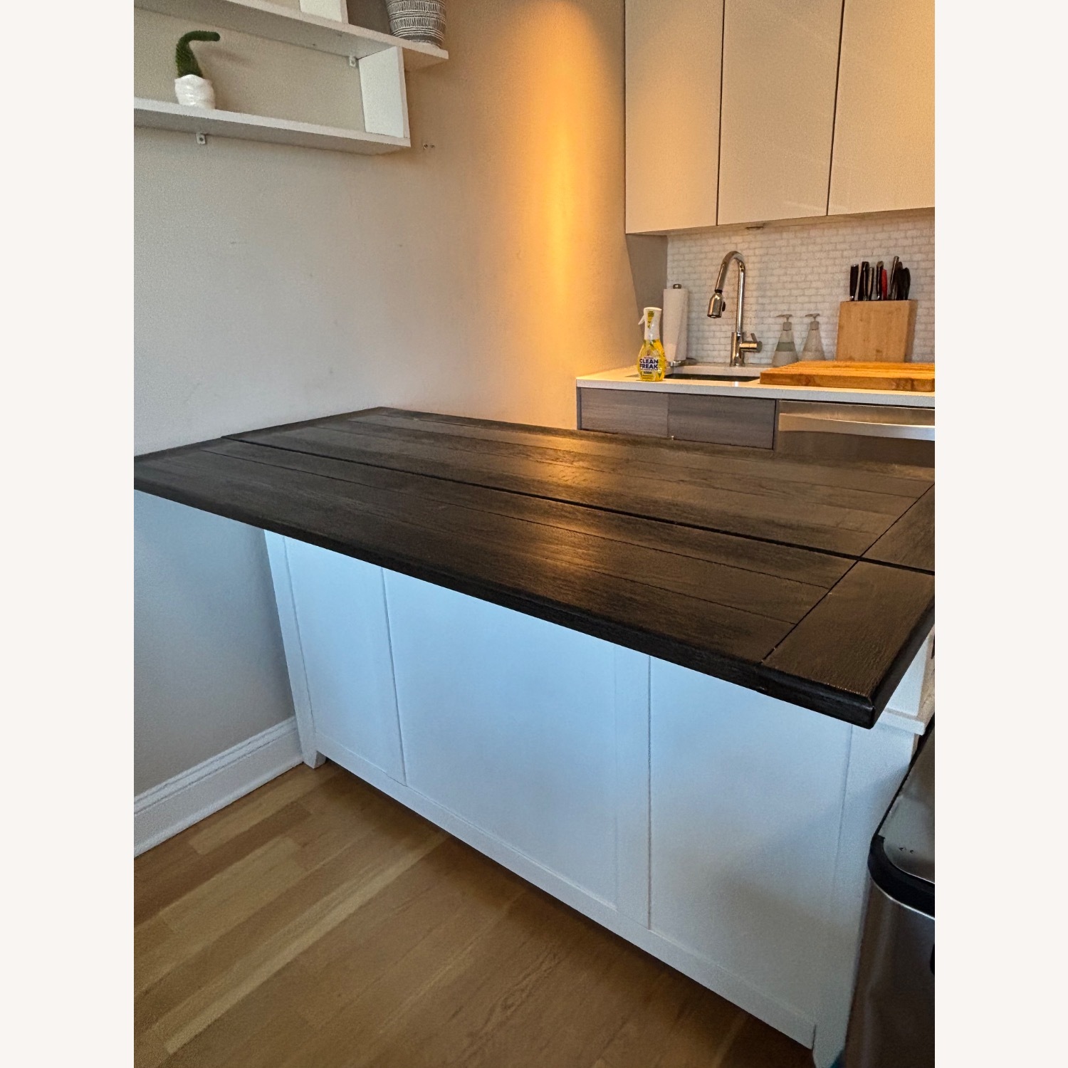 Montana White & Espresso 3 Drawer Drop Leaf Kitchen Island - image-4