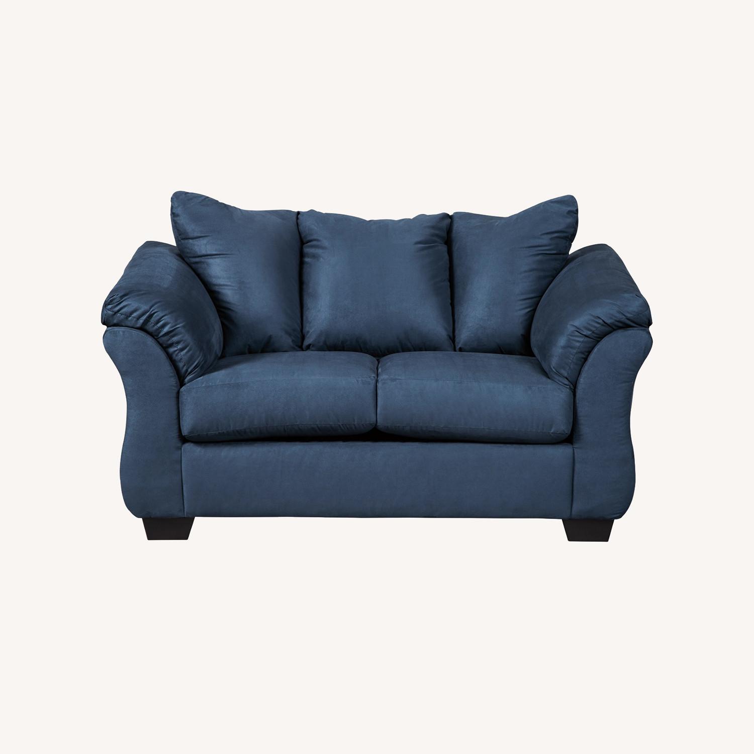 Ashley Furniture Deep Blue Two Seater Sofa - image-0