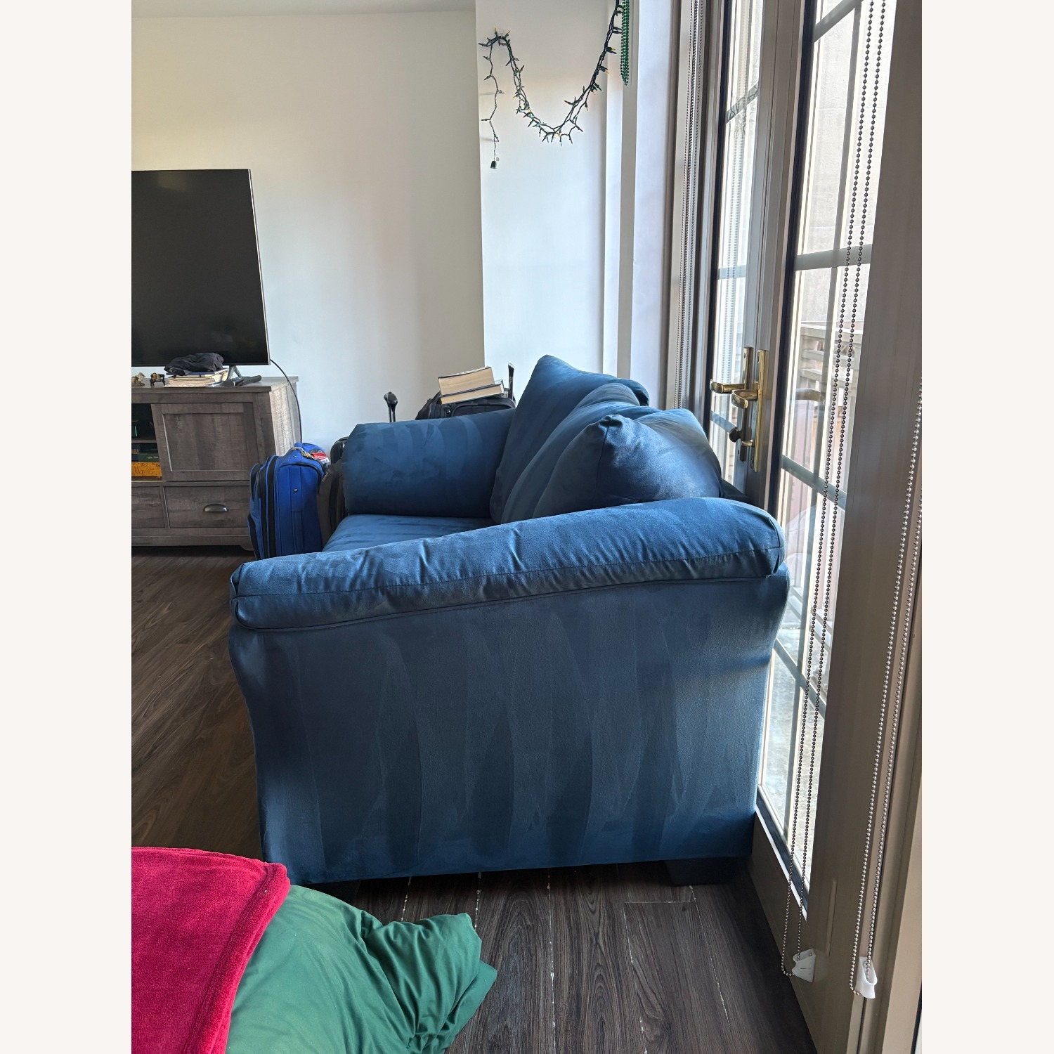 Ashley Furniture Deep Blue Two Seater Sofa - image-1