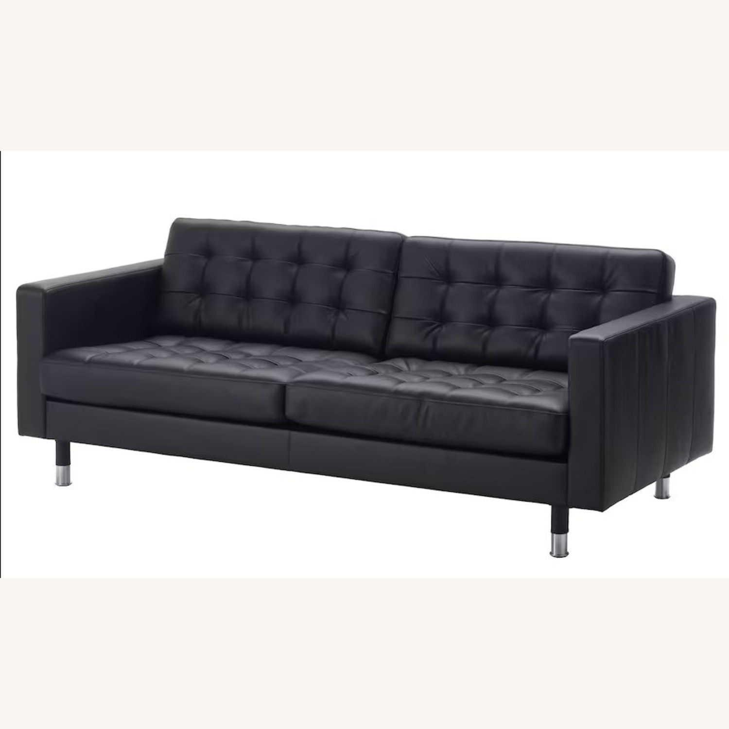 IKEA Morabo Leather Sofa Black - image-1