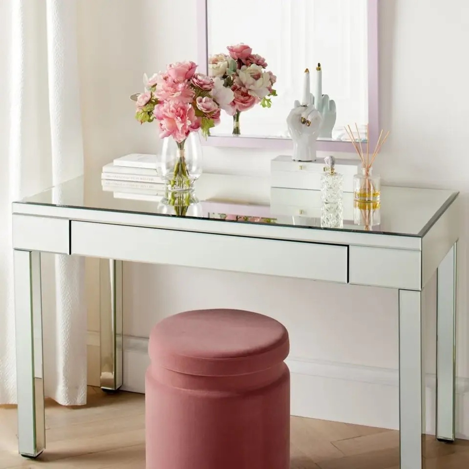 Z Gallerie Mirrored Desk/Vanity - image-1