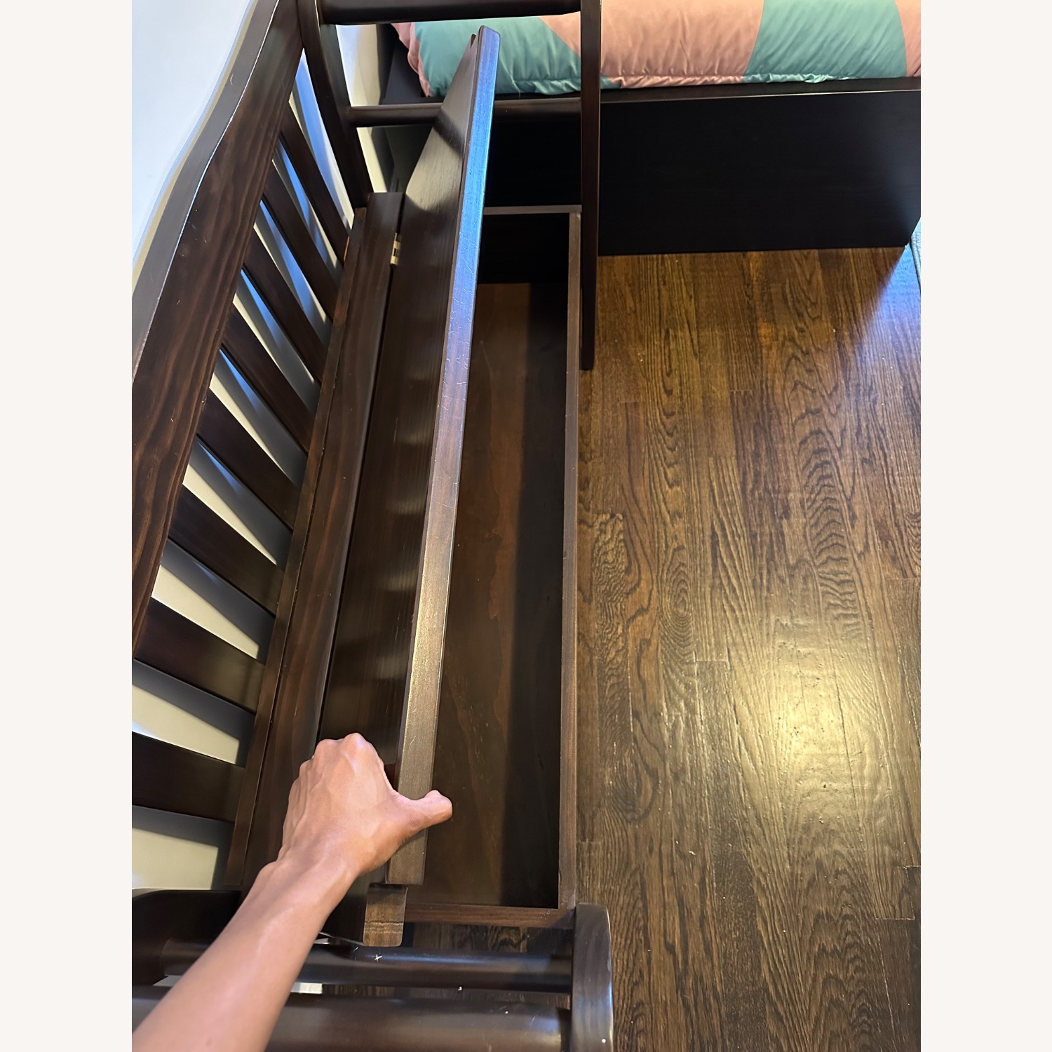 4 Antique Wooden Bench with Storage - image-4