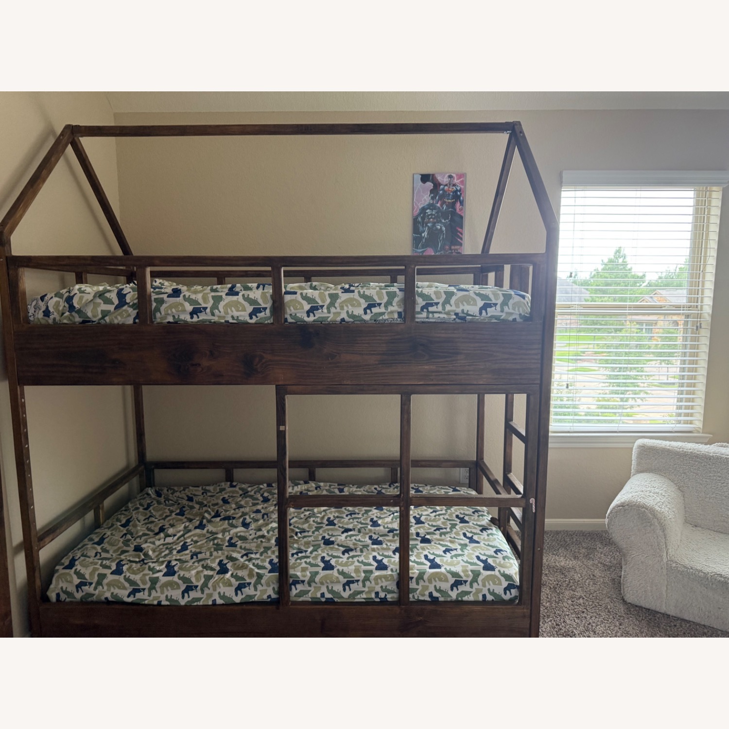 Custom Made Solid Wood House Bunk Bed - image-2