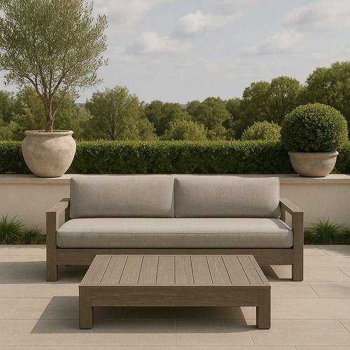 Used RH Belvedere Teak Rectangular Coffee Table – 51" for sale on AptDeco