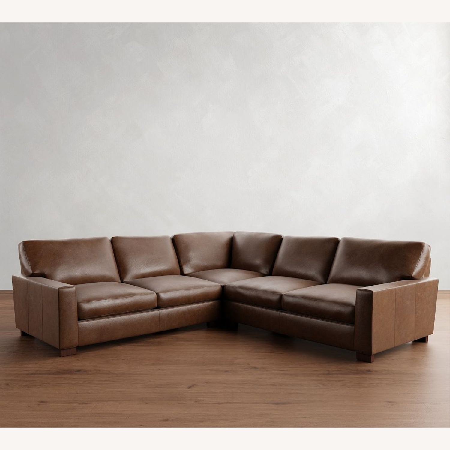 Pottery Barn Turner Caramel Brown Leather Sofa - image-8