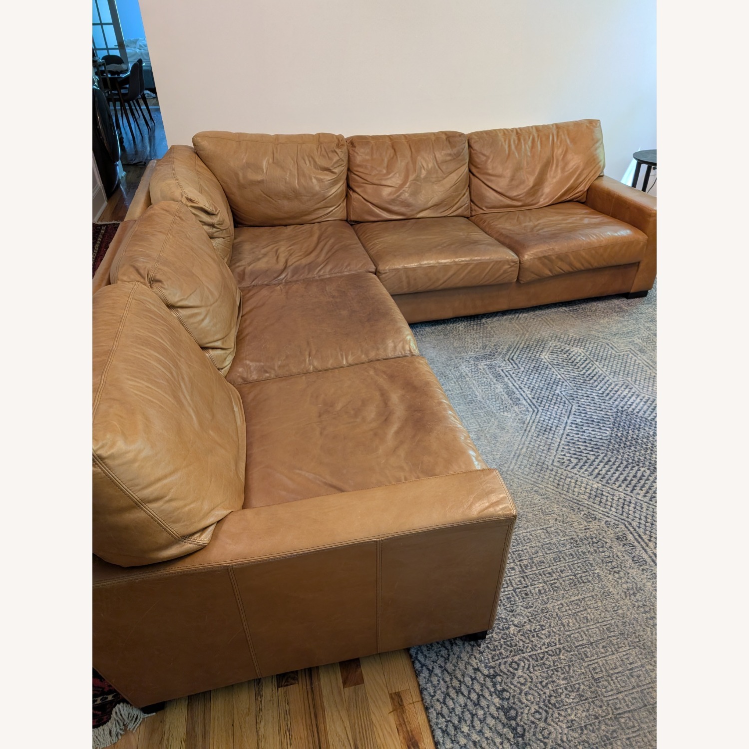 Pottery Barn Turner Caramel Brown Leather Sofa - image-6