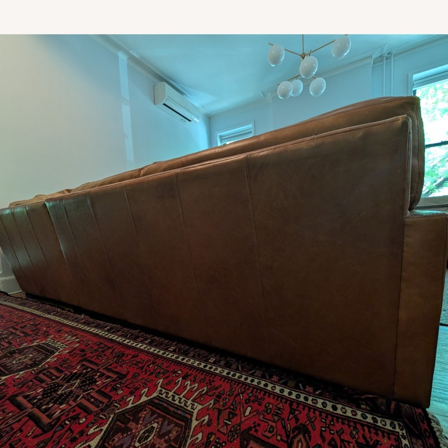 Pottery Barn Turner Caramel Brown Leather Sofa - image-7