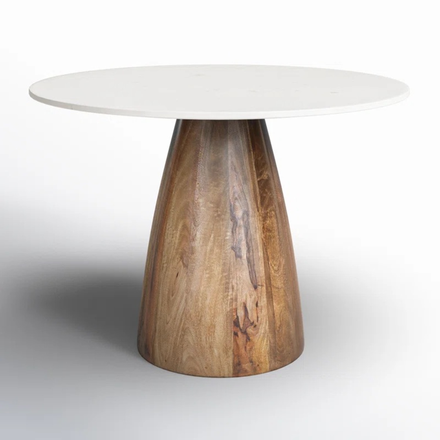 Mellonia Round Marble Solid Wood Dining Table - image-4