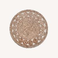 Beige Round Rug – Soft Printed Polyester Rug