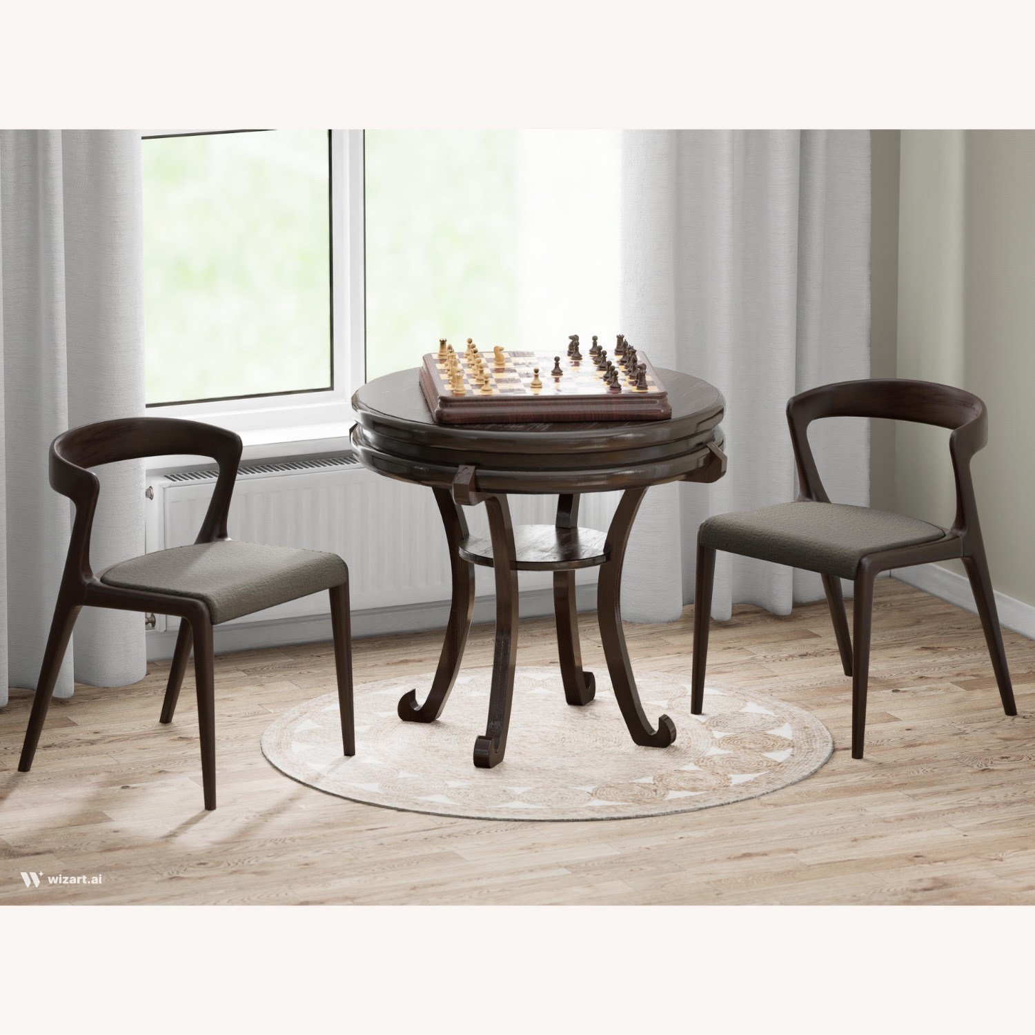 Beige Round Rug – Soft Printed Polyester Rug - image-6