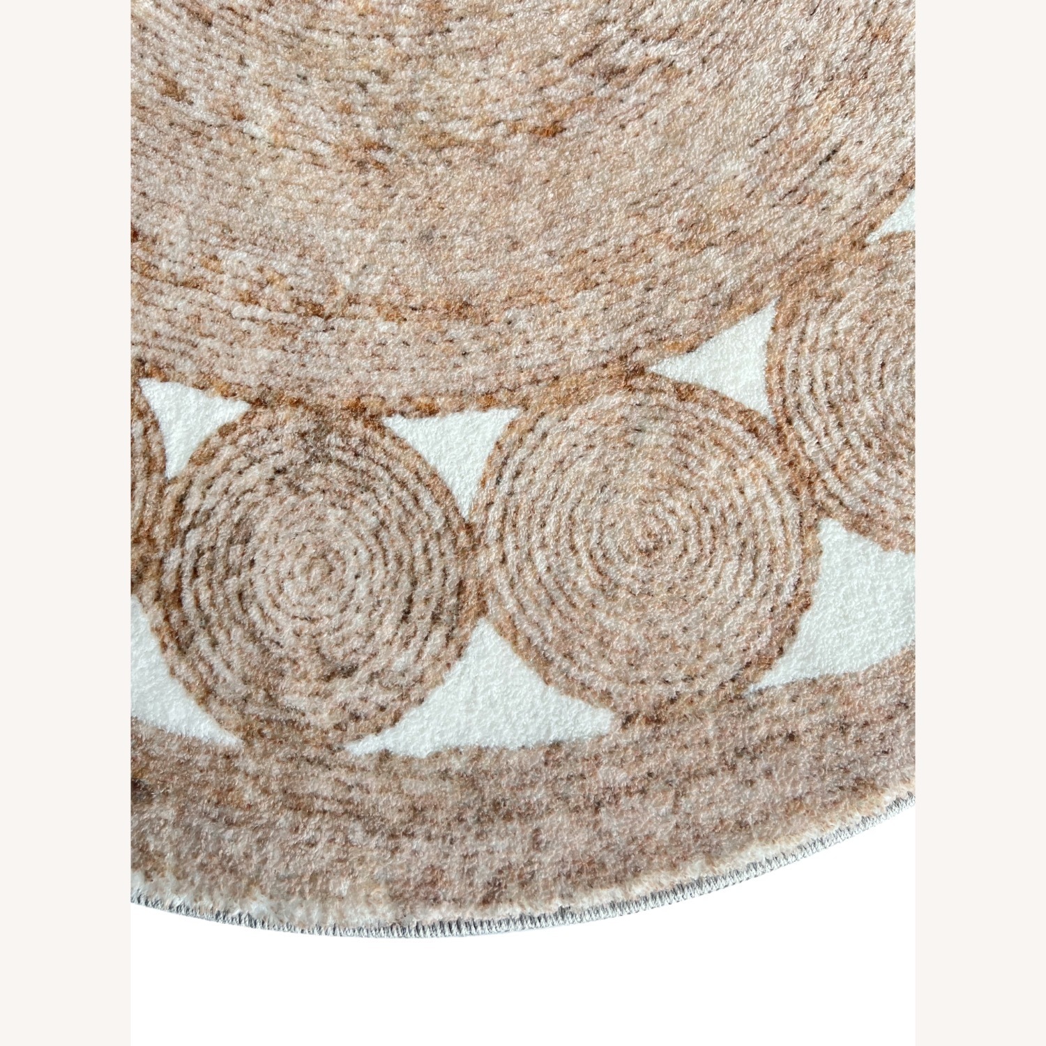 Beige Round Rug – Soft Printed Polyester Rug - image-2