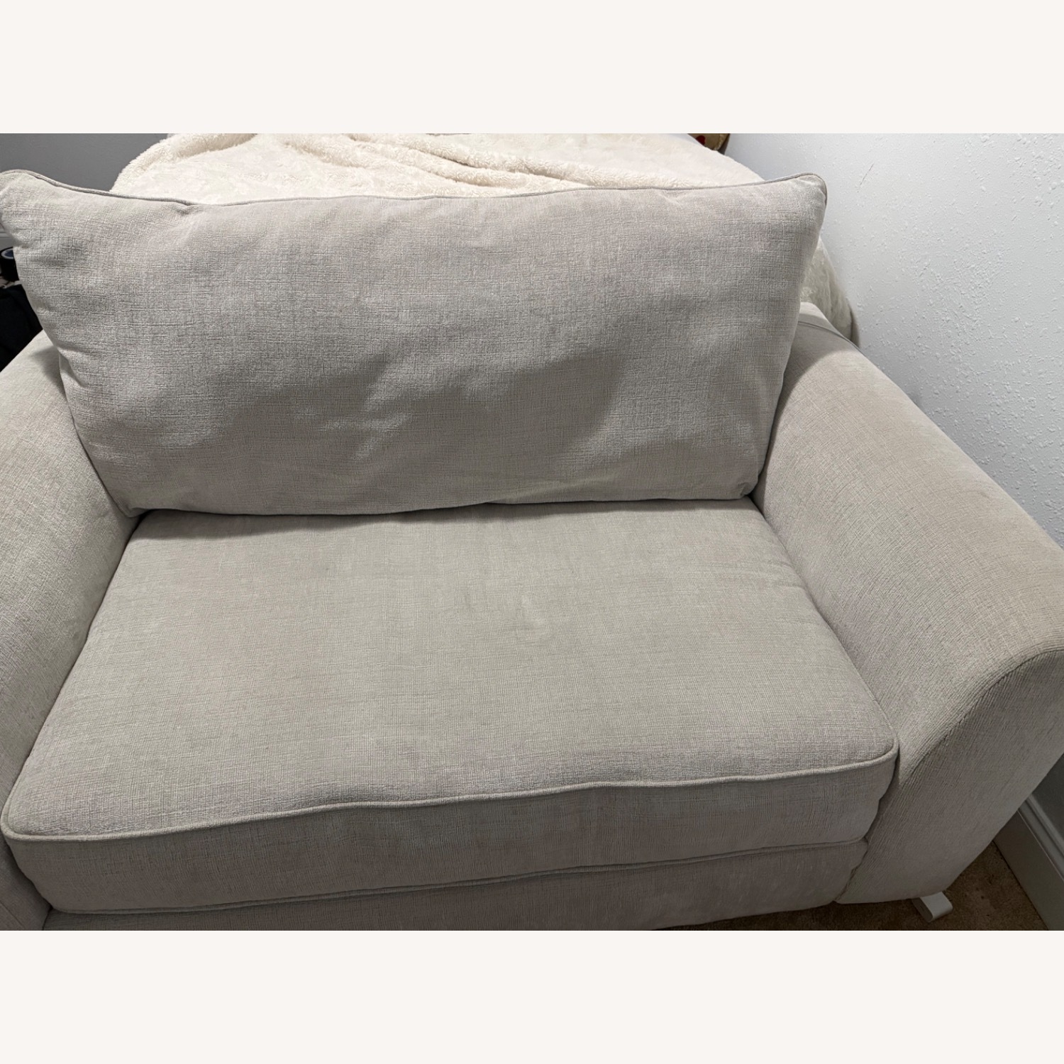 Large Beige Loveseat - image-1