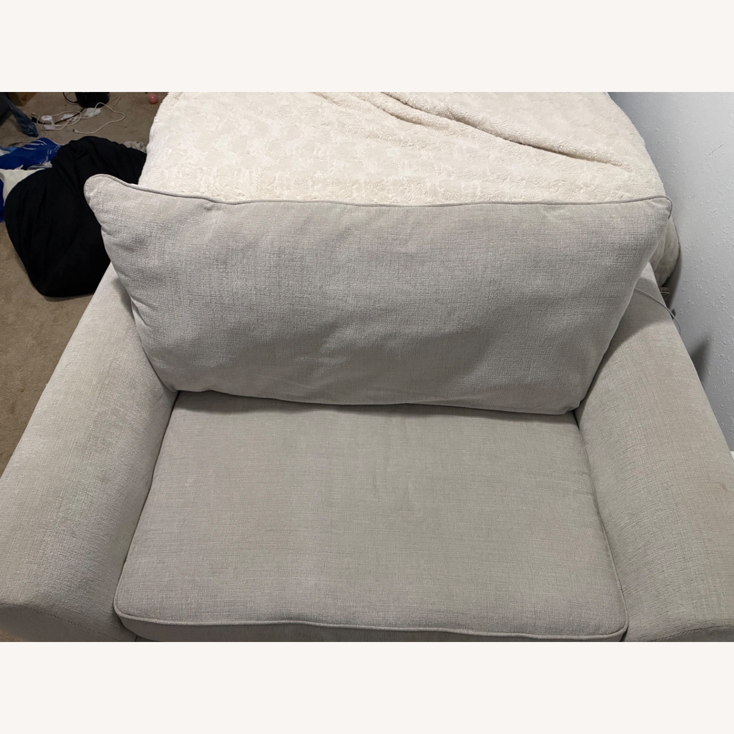 Large Beige Loveseat - image-3