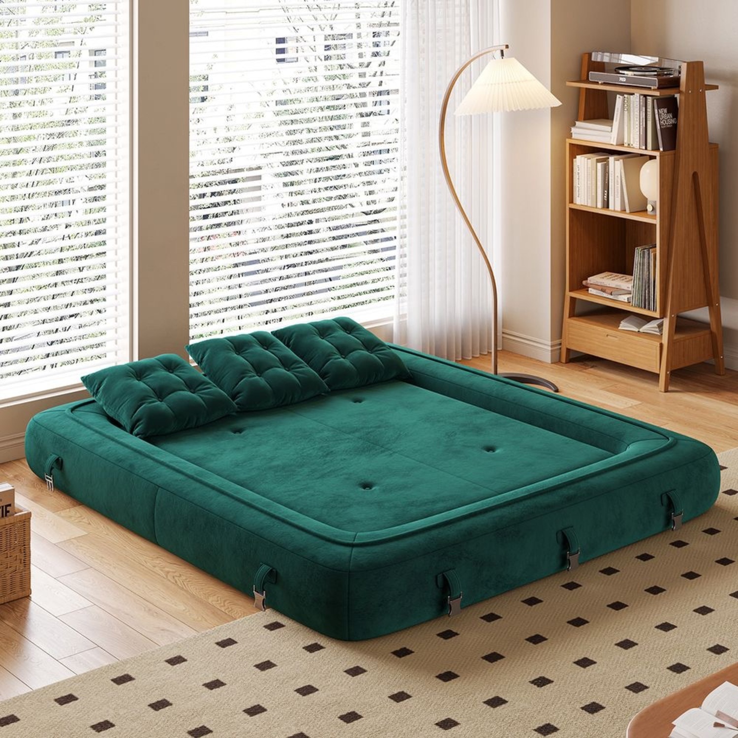 Hernest Green Velvet Sofa Bed  - image-5