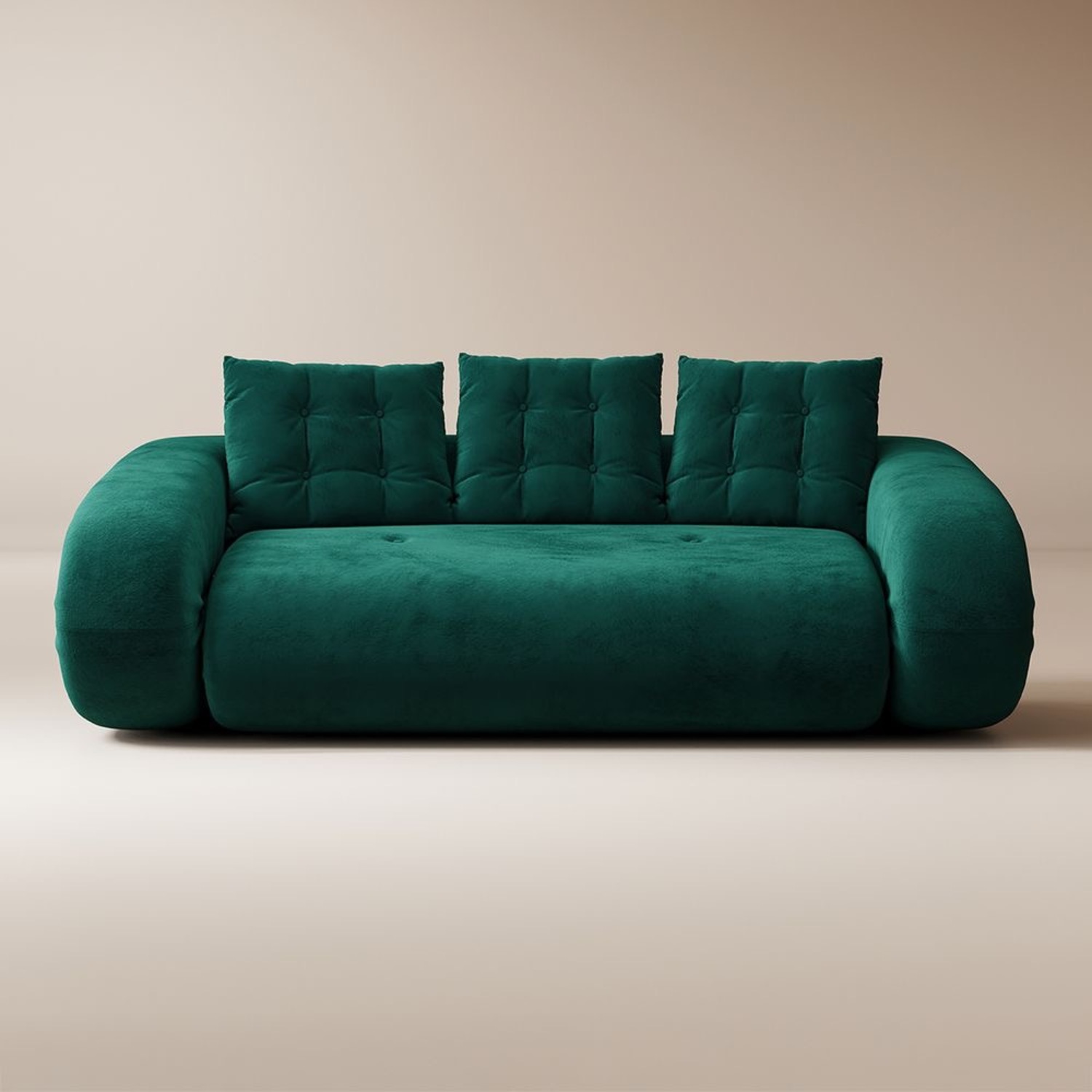 Hernest Green Velvet Sofa Bed  - image-1