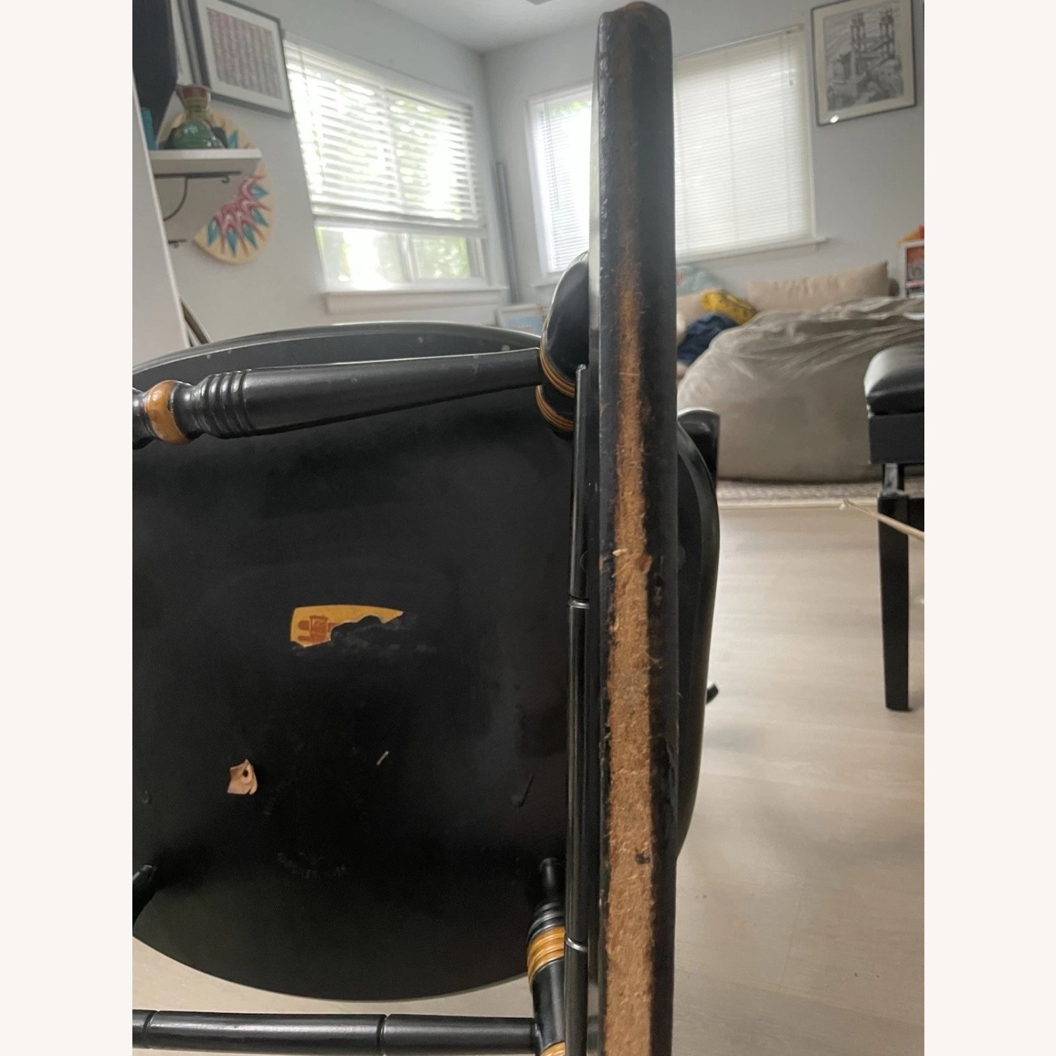 Nichols & Stone Black Lacquered Rocking Chair - image-7