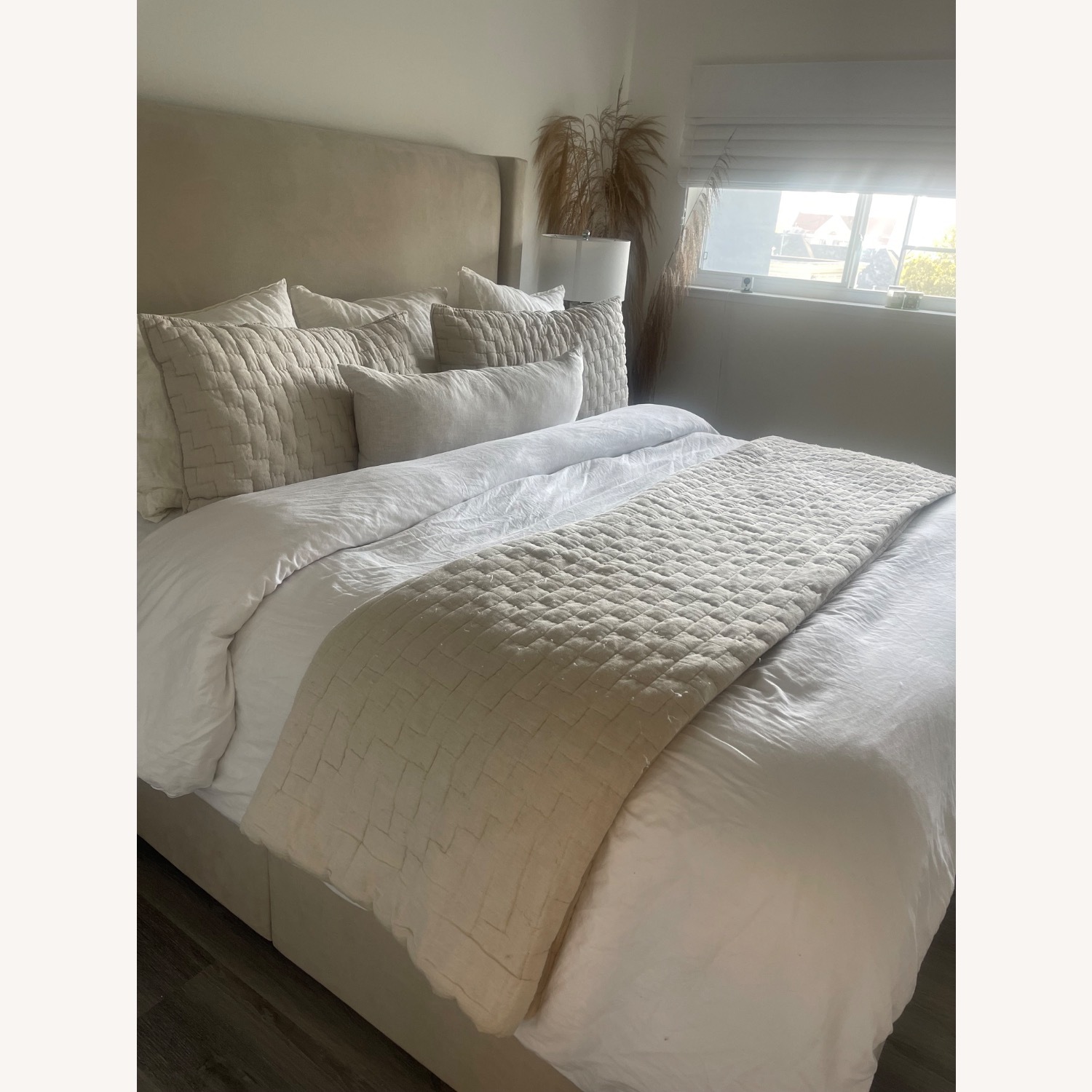 Pottery Barn Harper King Storage Bed (Suede) - image-1