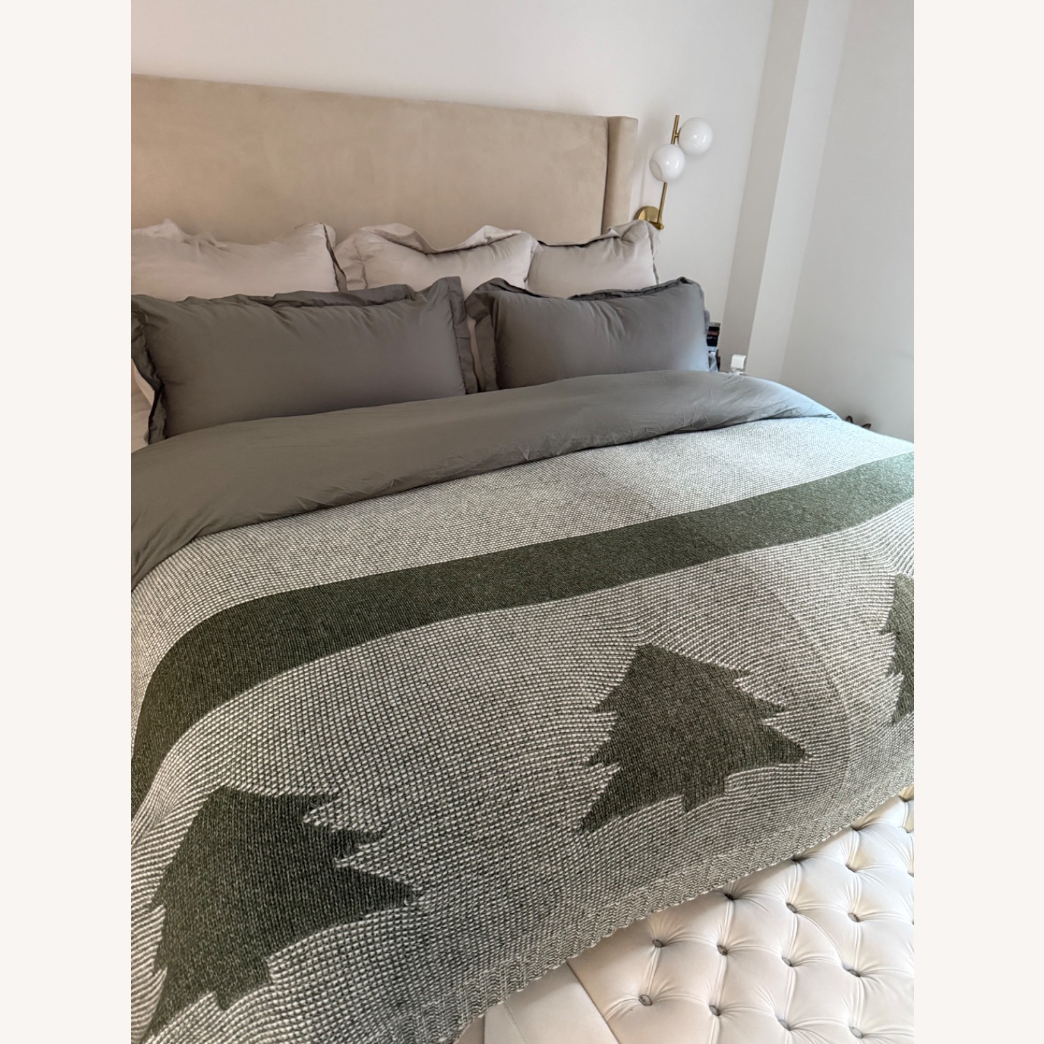 Pottery Barn Harper King Storage Bed (Suede) - image-2