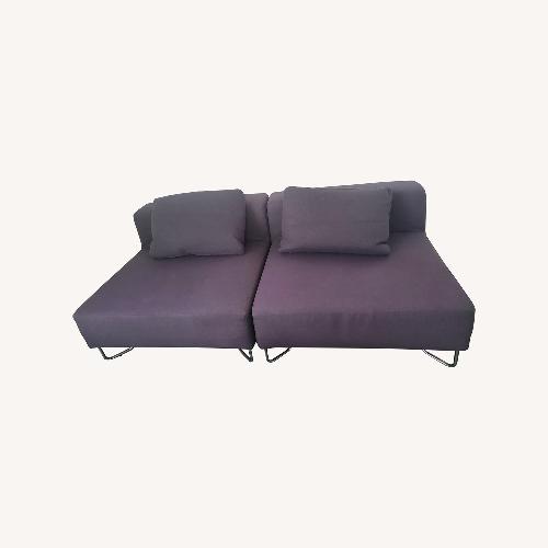 Used CB2 Dark Grey Small Sofa  for sale on AptDeco