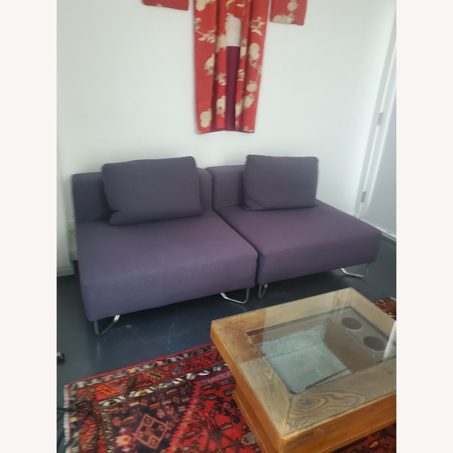 CB2 Dark Grey Small Sofa - image-2