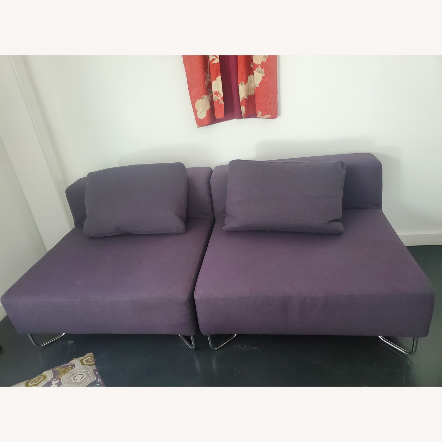 CB2 Dark Grey Small Sofa - image-3